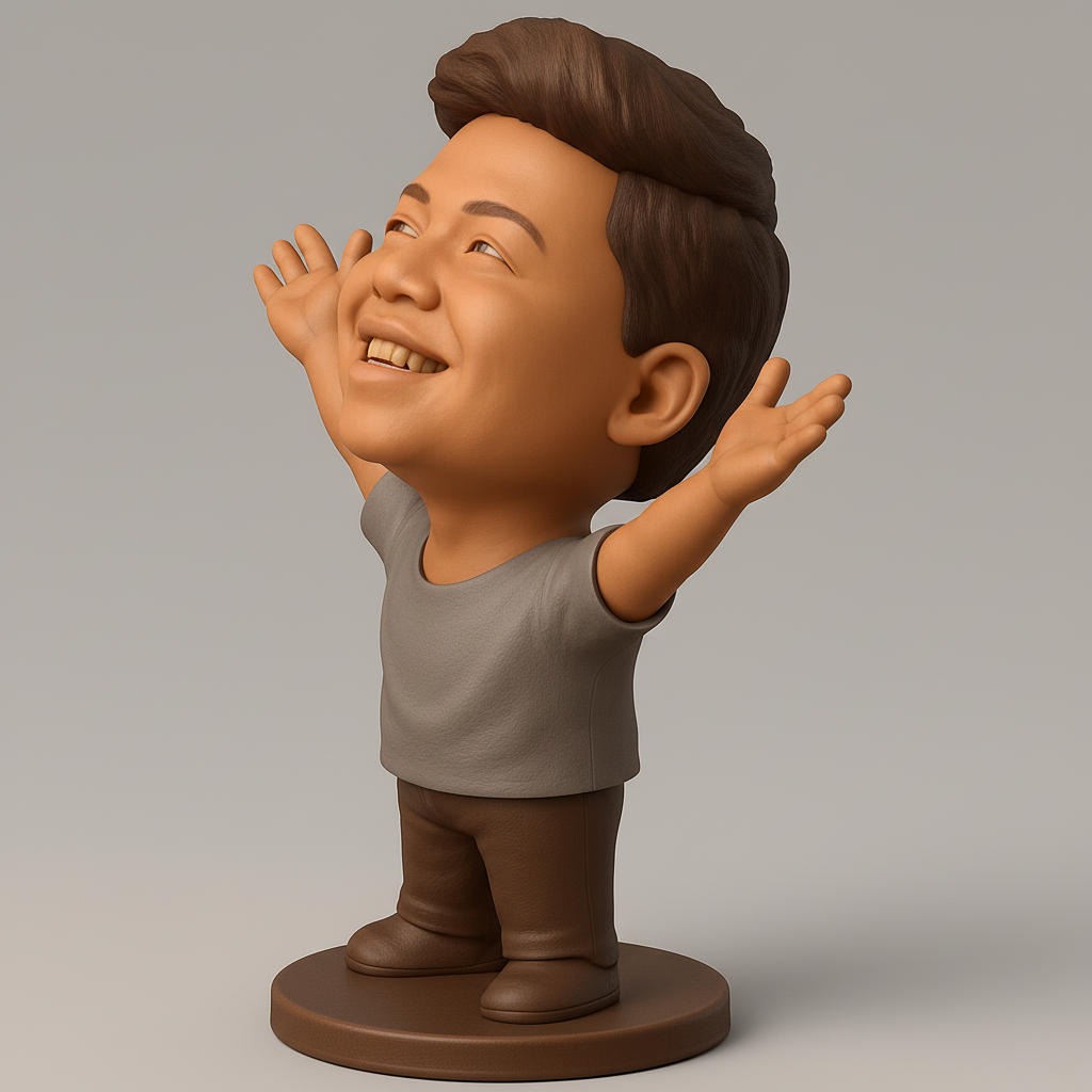 face to 3d model ai-3D portrait printing from photo_Uplifting Joy Bobblehead: A Symbol of Happiness