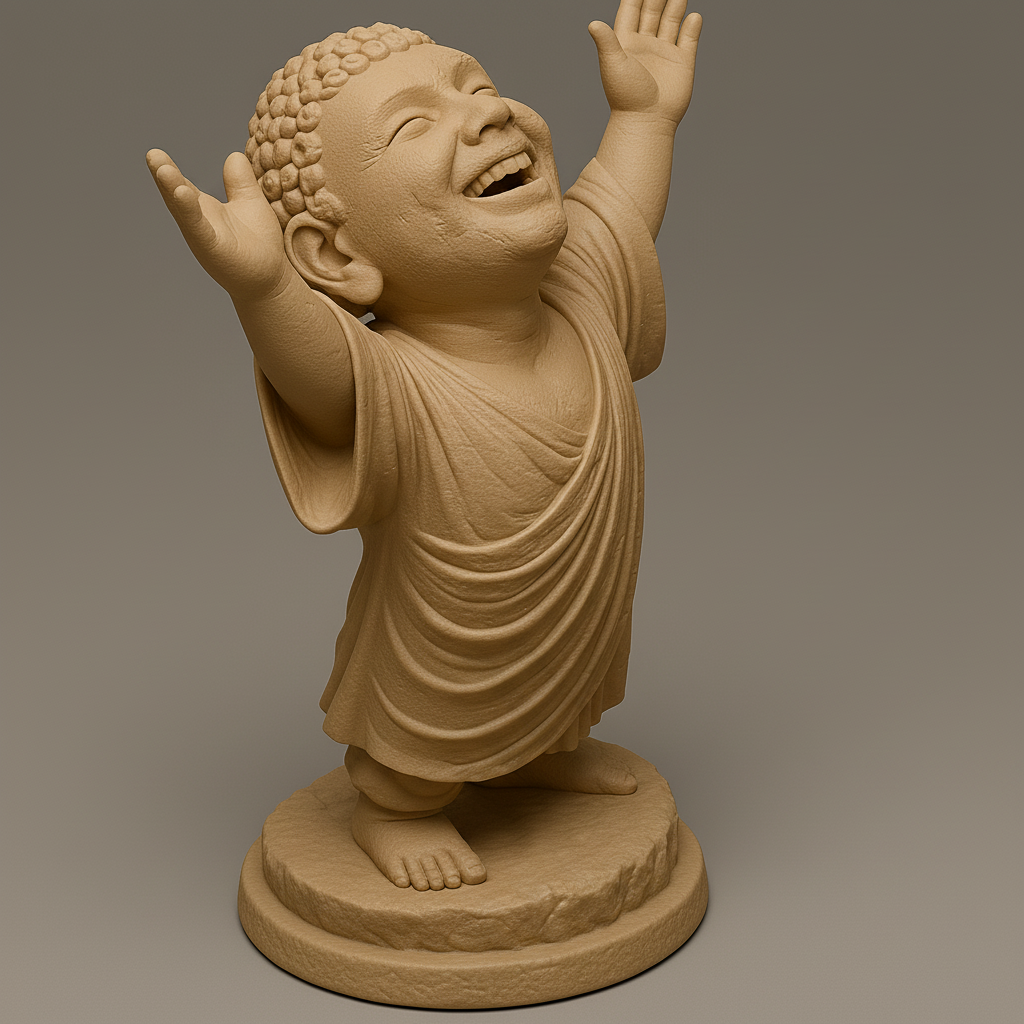 silhouette 3d printer maker-3d portrait printing_Joyful Buddha Statue for Your Collection