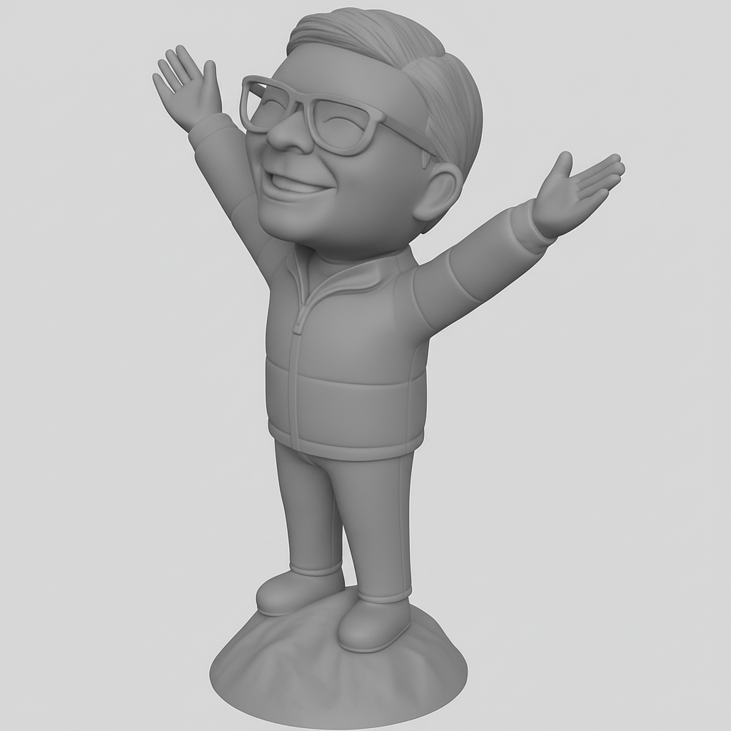 face anatomy 3d model-create 3d face model from photo_Joyful Explorer Figurine - Celebrate Success!