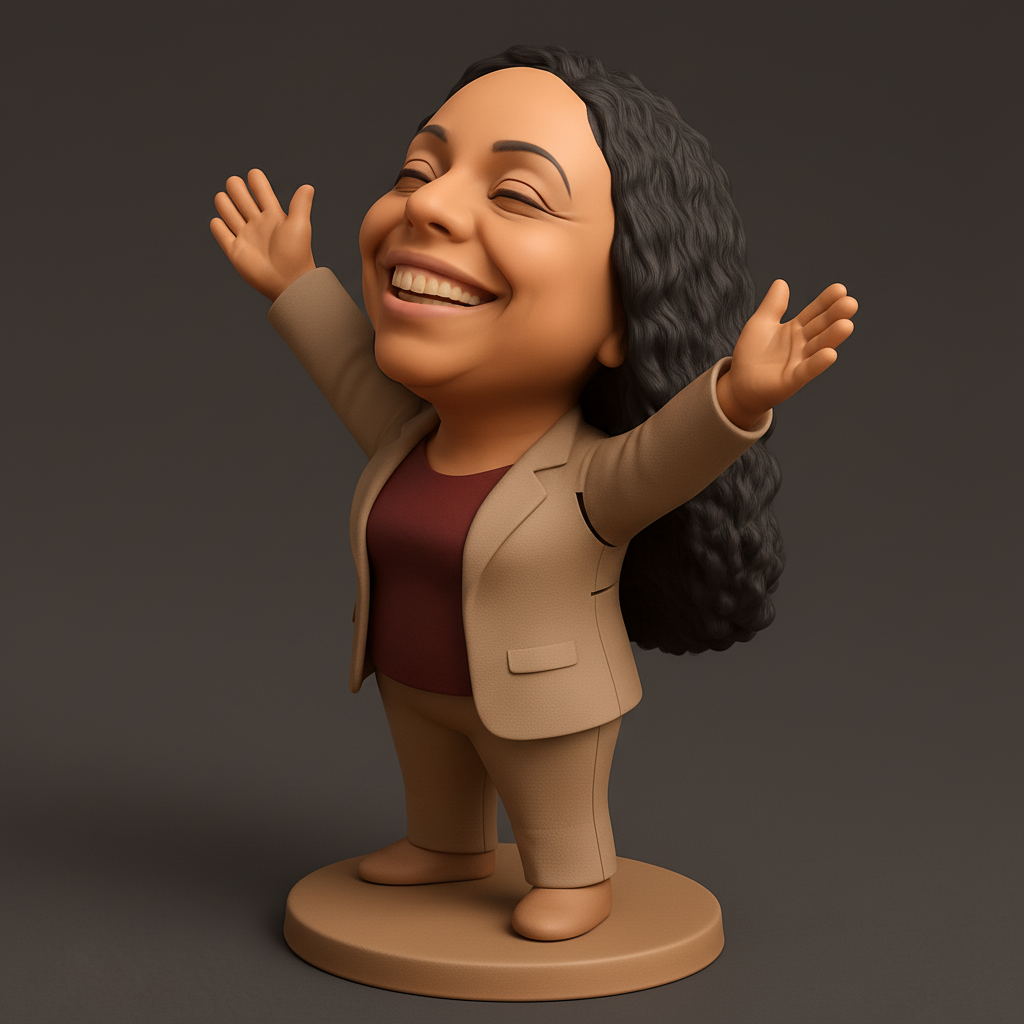 face anatomy 3d model-create 3d face model from photo_Joyful Success Bobblehead - Embrace & Celebrate!