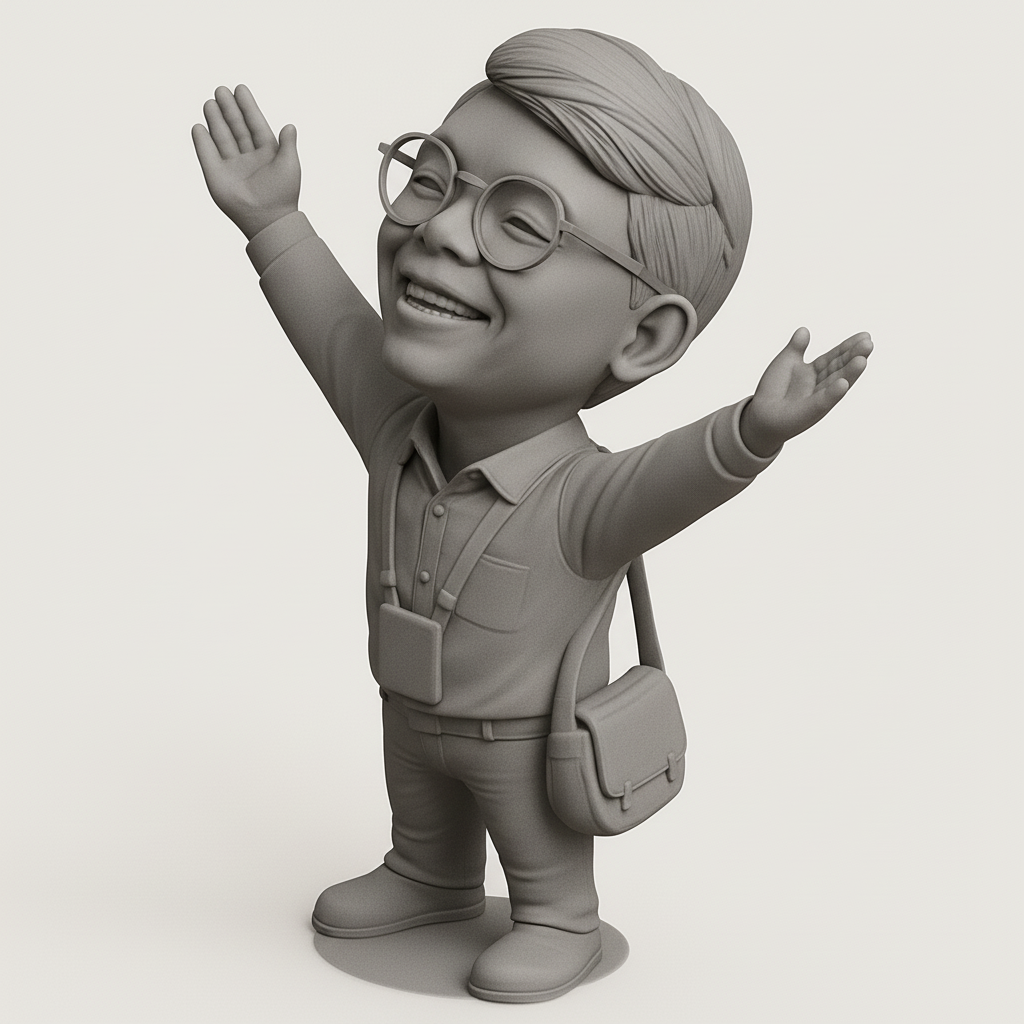 silhouette 3d printer maker-3d portrait printing_WilliamJoyful Explorer: Cheerful 3D Figurine