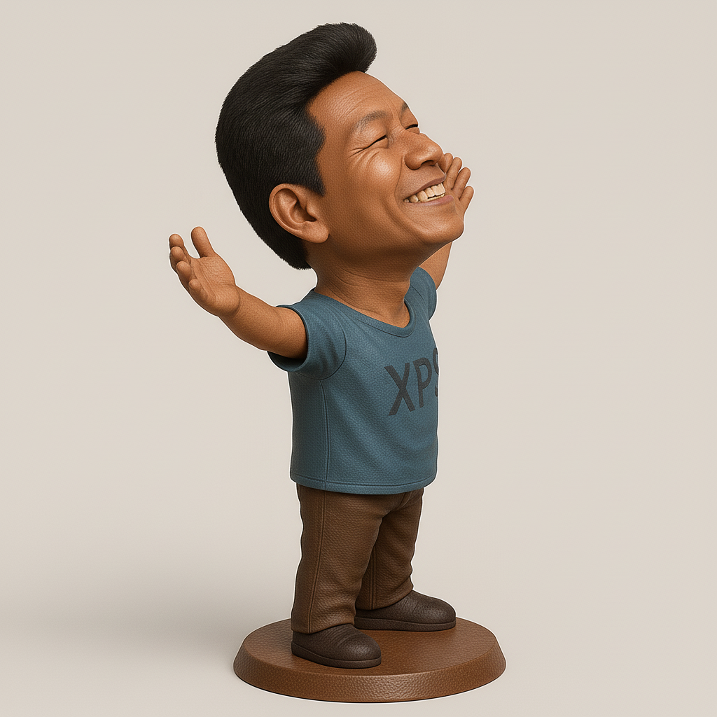 silhouette 3d printer maker-3d portrait printing_Joyful Character Figurine for 3D Printing