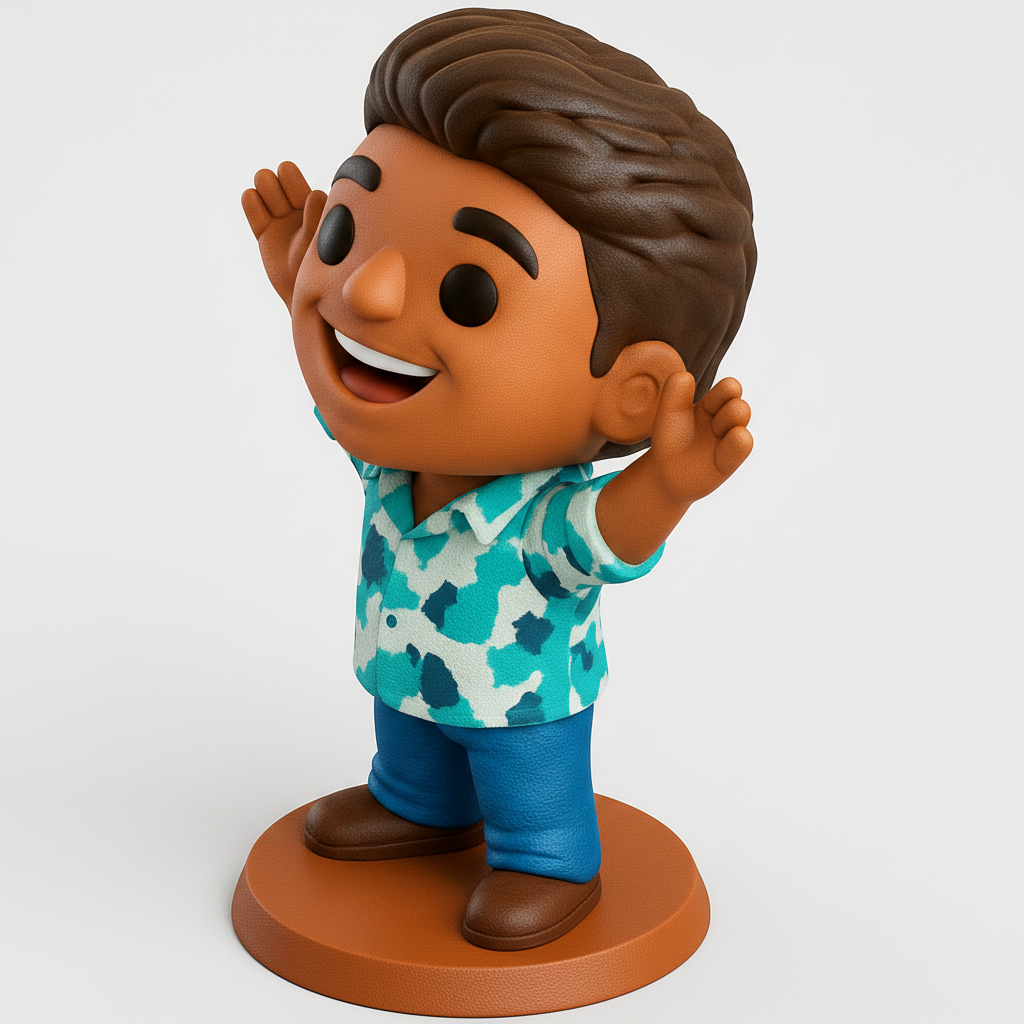 face anatomy 3d model-create 3d face model from photo_Tropical Joy Figurine - Cheerful Desk Buddy