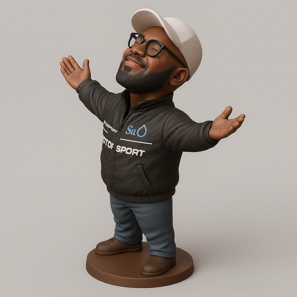 silhouette 3d printer maker-3d portrait printing_Cheerful Motorsport Figurine