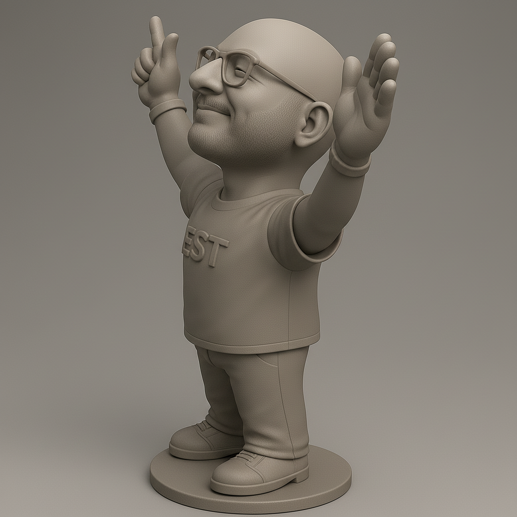 face anatomy 3d model-create 3d face model from photo_Joyful Character Figurine for 3D Printing