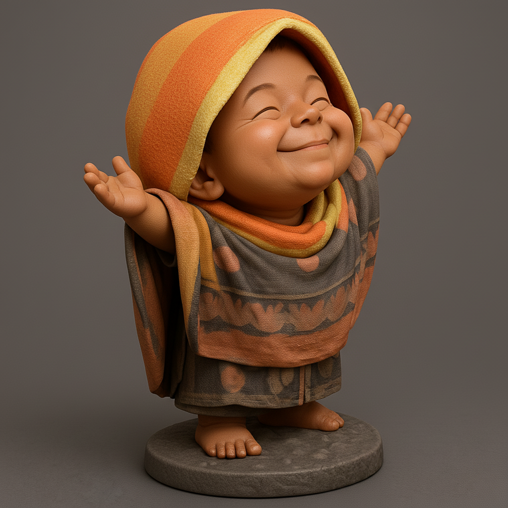 face anatomy 3d model-create 3d face model from photo_Joyful Little Hugger Statue - Cute & Heartwarming 3D Print