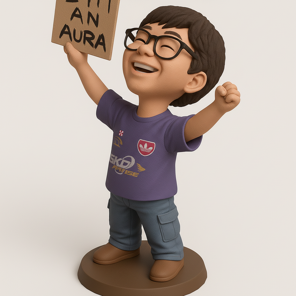 silhouette 3d printer maker-3d portrait printing_Joyful Kid with Sign