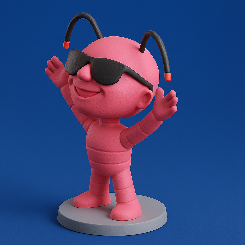 silhouette 3d printer maker-3d portrait printing_Playful Sunglasses Character 3D Model