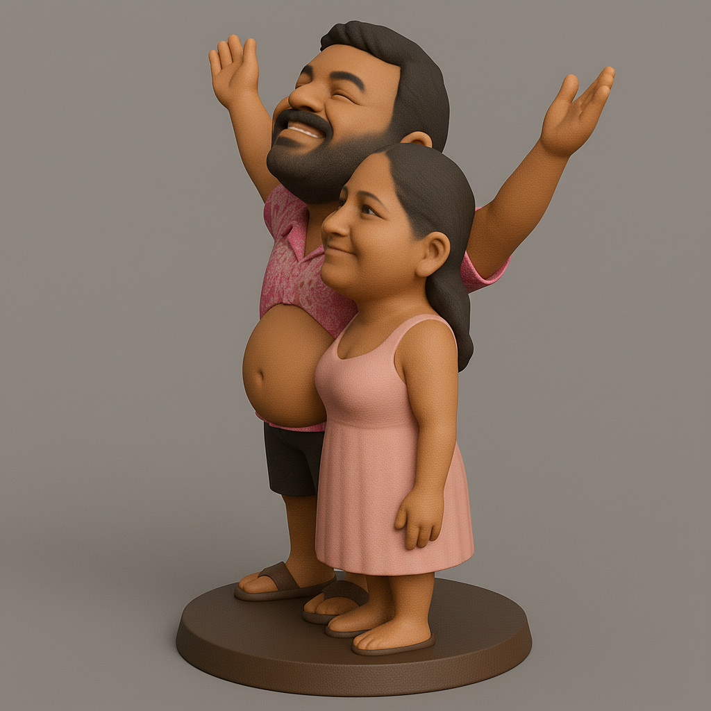 face anatomy 3d model-create 3d face model from photo_Joyful Couple Figurine for 3D Printing