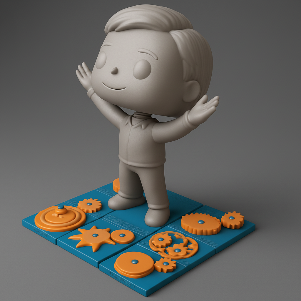 face anatomy 3d model-create 3d face model from photo_Customizable Gear Character: STEM Fun & Display!