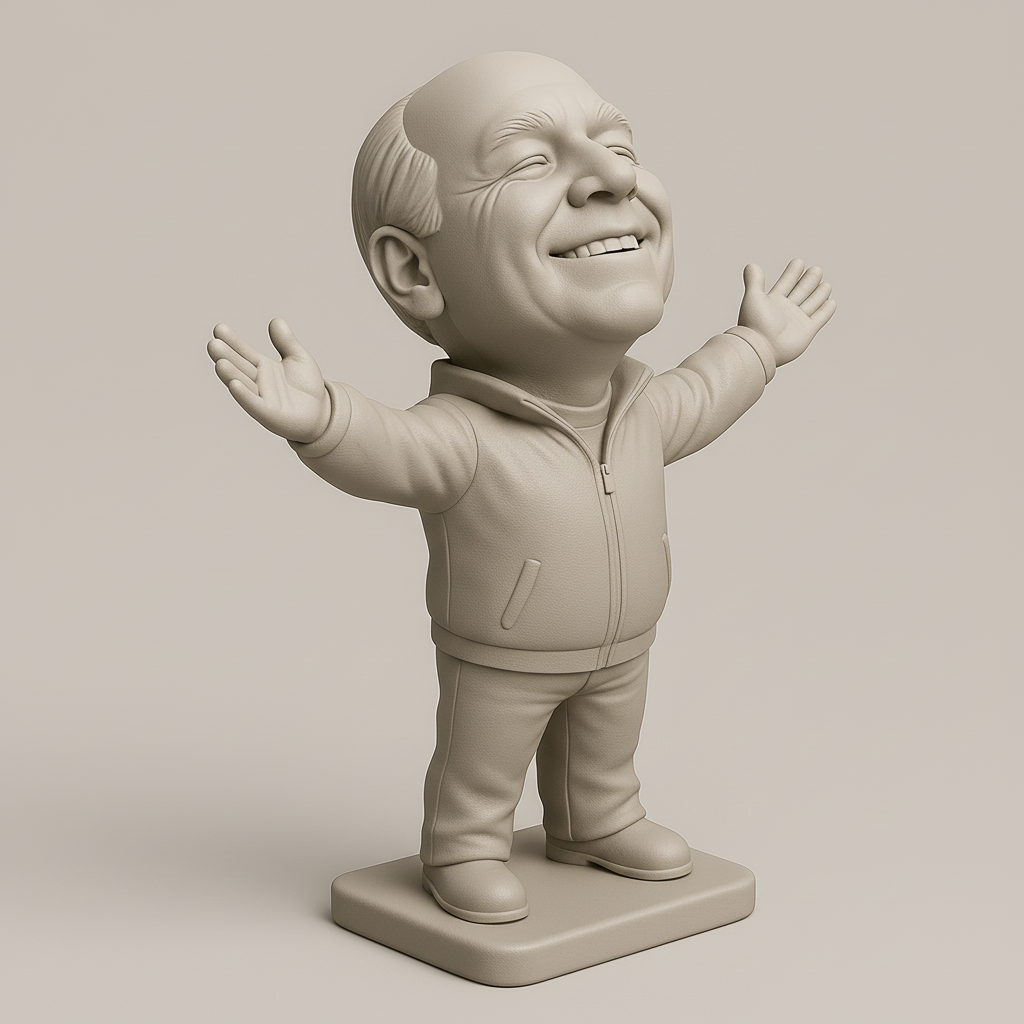 silhouette 3d printer maker-3d portrait printing_Joyful Figurine with Outstretched Arms
