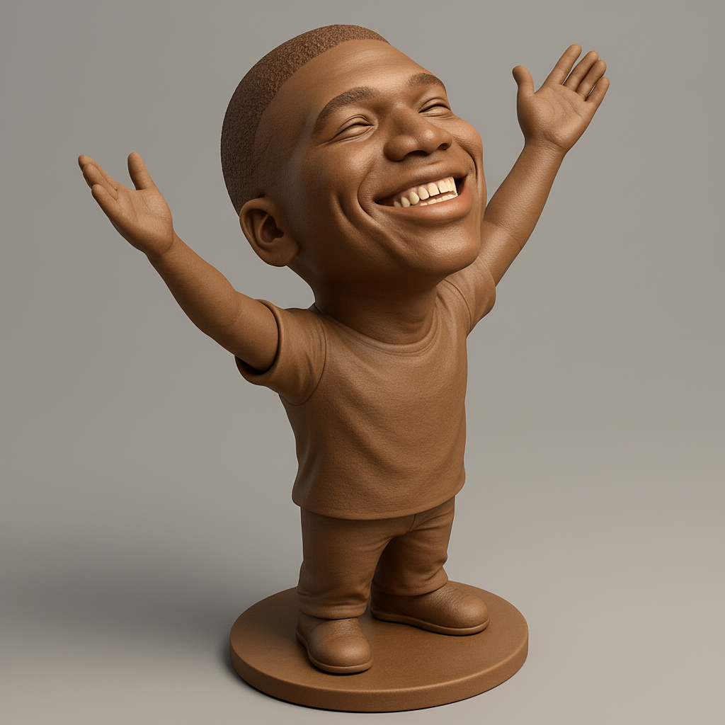 face anatomy 3d model-create 3d face model from photo_Joyful Bobblehead Statue - Spread Happiness!