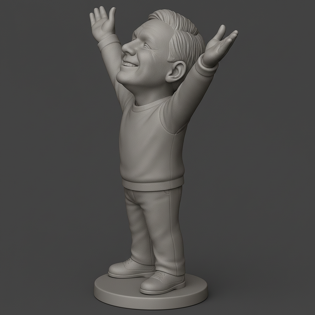 face anatomy 3d model-create 3d face model from photo_Joyful Figure with Outstretched Arms