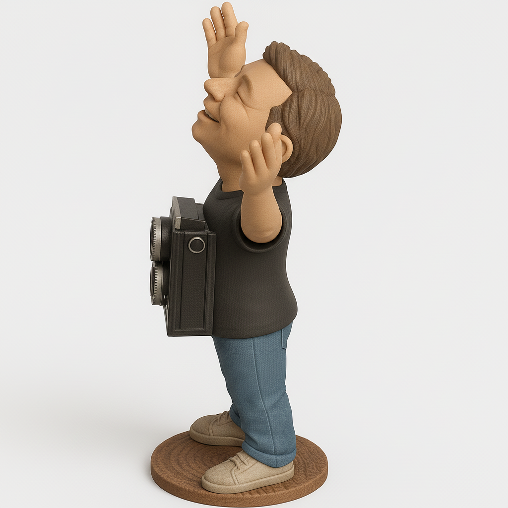 face anatomy 3d model-create 3d face model from photo_Joyful Photographer Figurine