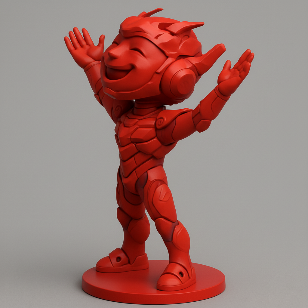 face anatomy 3d model-create 3d face model from photo_Joyful Heroic Figure for 3D Printing