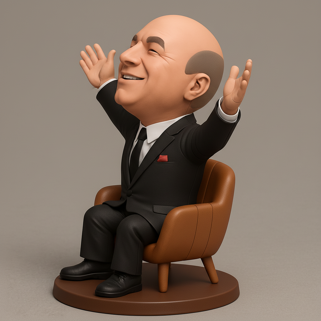 silhouette 3d printer maker-3d portrait printing_Cheerful Businessman Figurine Model