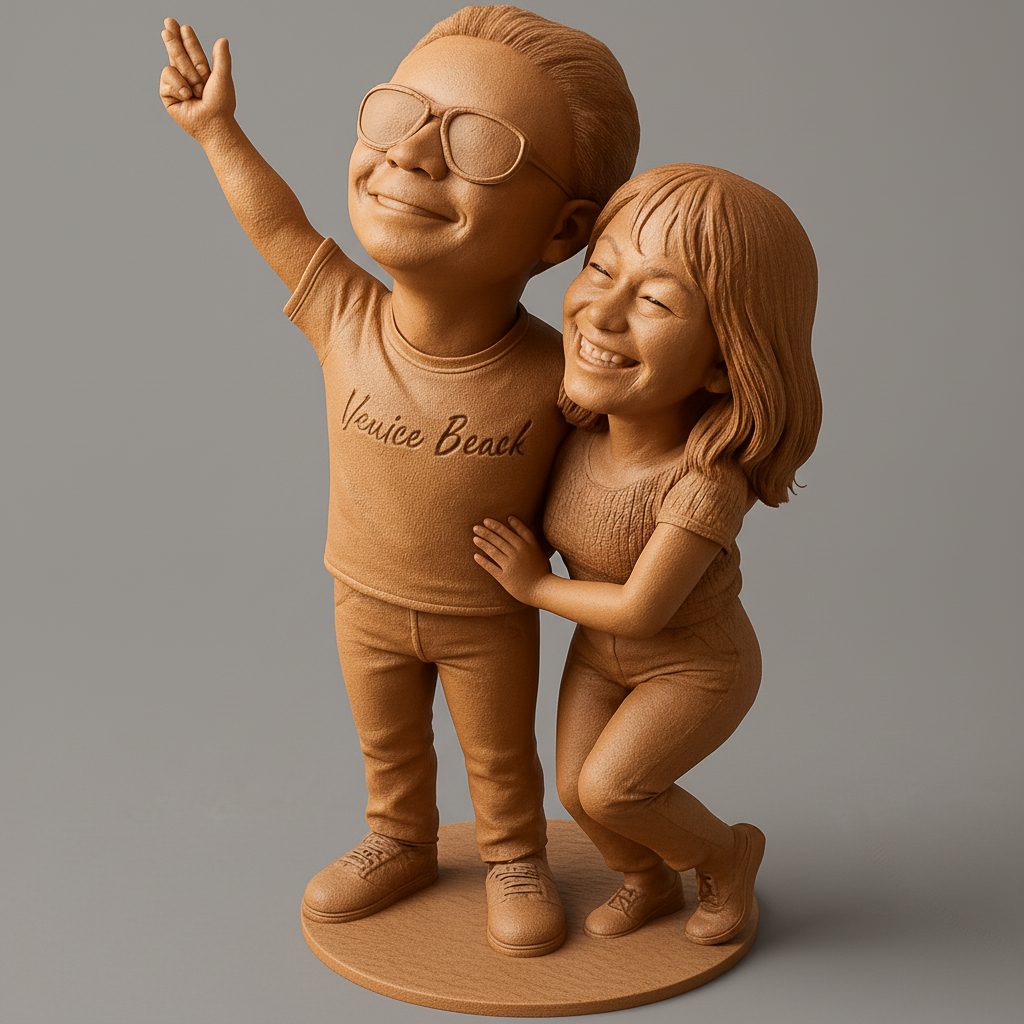 face to 3d model ai-3D portrait printing from photo_Capture Joy: Personalized Couple 3D Print