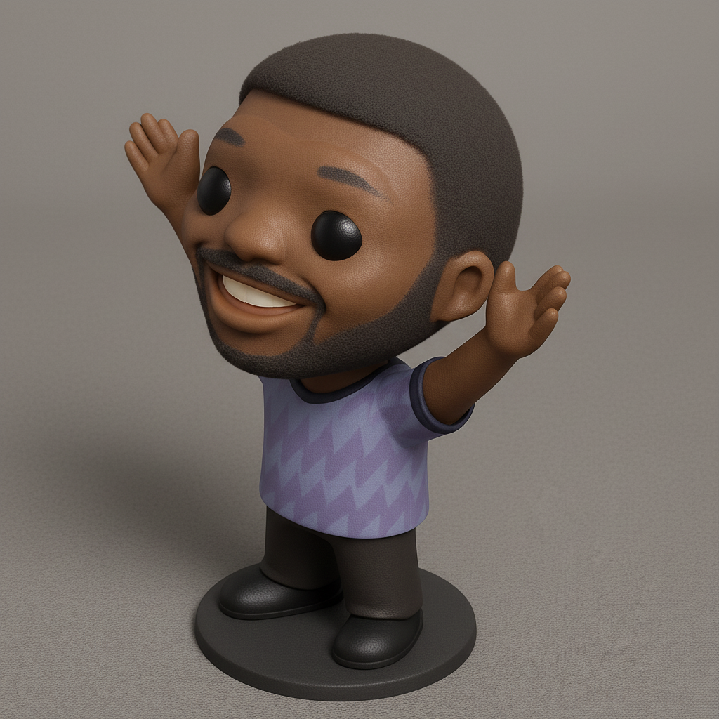 face to 3d model ai-3D portrait printing from photo_Positive Vibe Figurine: Ready to Welcome Happiness