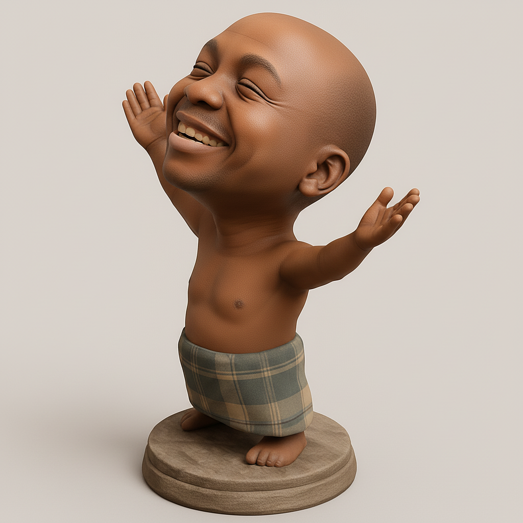 face to 3d model ai-3D portrait printing from photo_Radiant Joy Statue: Celebrate Happiness & Freedom