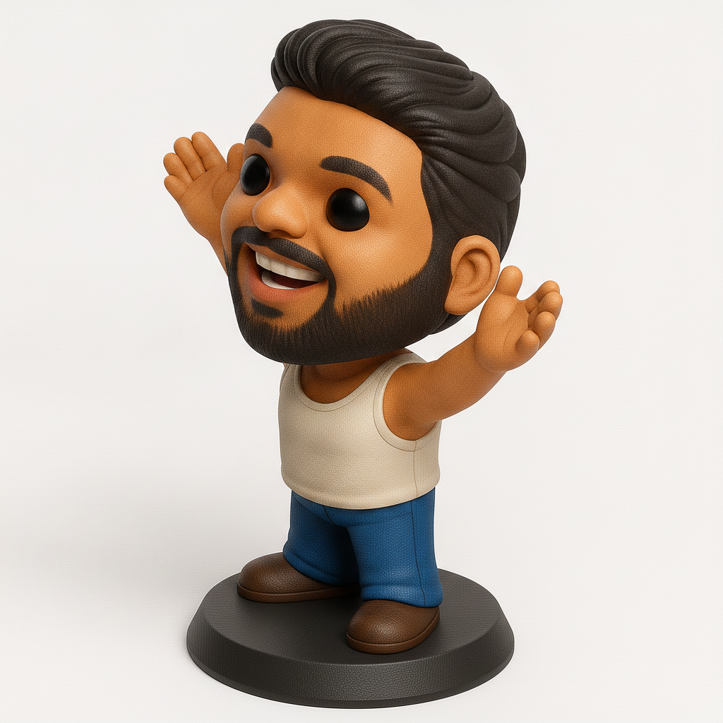 face anatomy 3d model-create 3d face model from photo_Joyful Man Figurine - Print & Brighten Your Space!