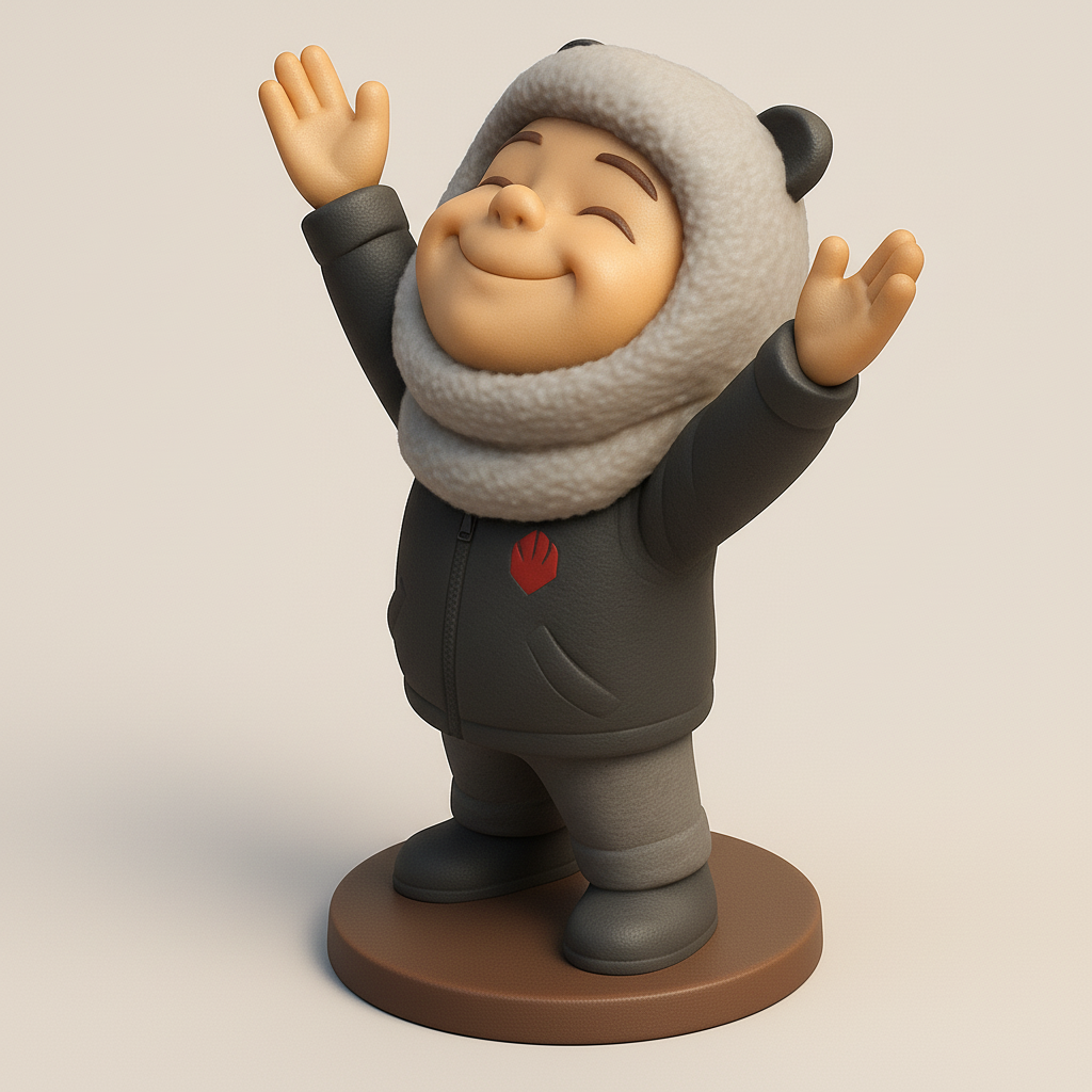 face to 3d model ai-3D portrait printing from photo_Joyful Winter Character: Easy 3D Print