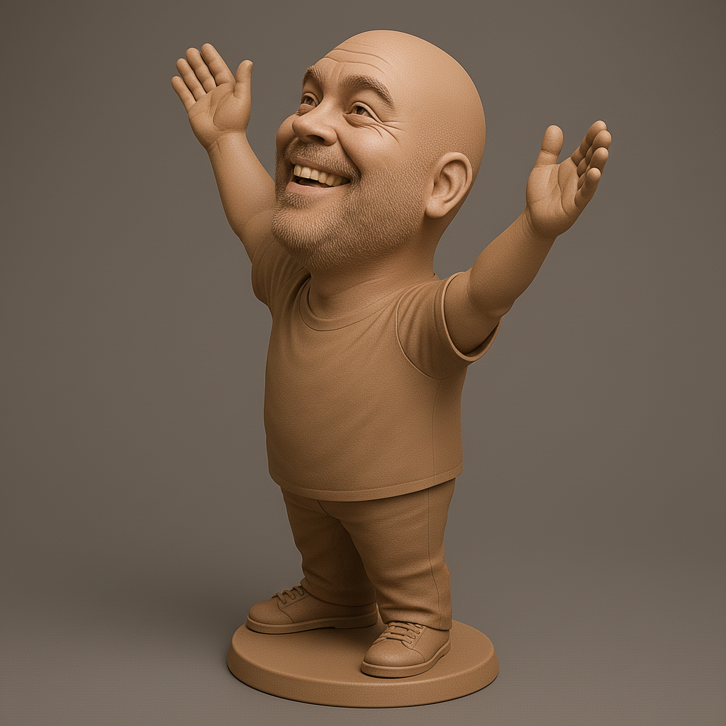 face anatomy 3d model-create 3d face model from photo_Joyful Figurine with Outstretched Arms