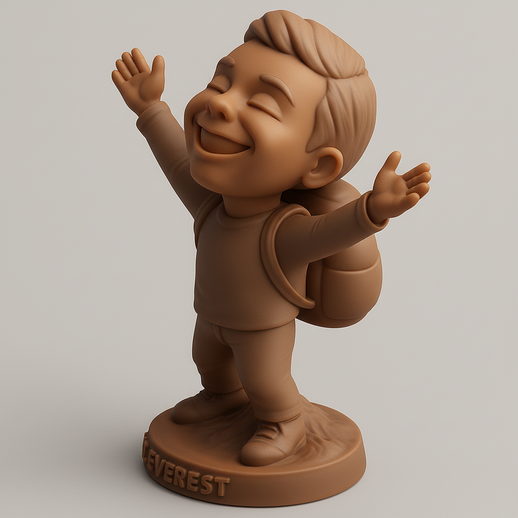 face anatomy 3d model-create 3d face model from photo_Joyful Everest Climber Trophy - Celebrate Achievements