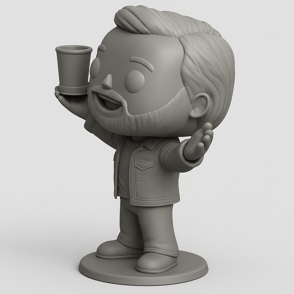 face to 3d model ai-3D portrait printing from photo_Epic Toast! Funko-Style Bearded Collectible