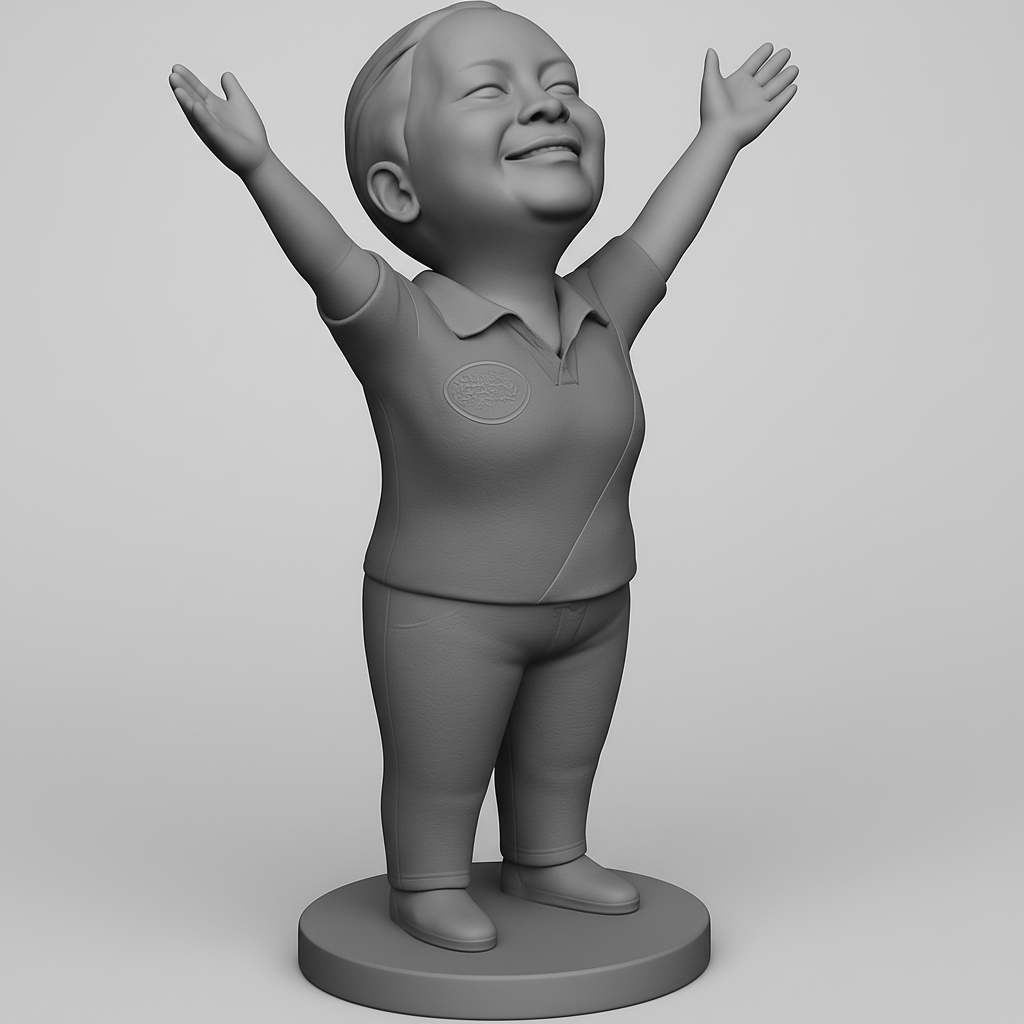 face anatomy 3d model-create 3d face model from photo_Pure Joy Figurine: Embrace Happiness with Open Arms