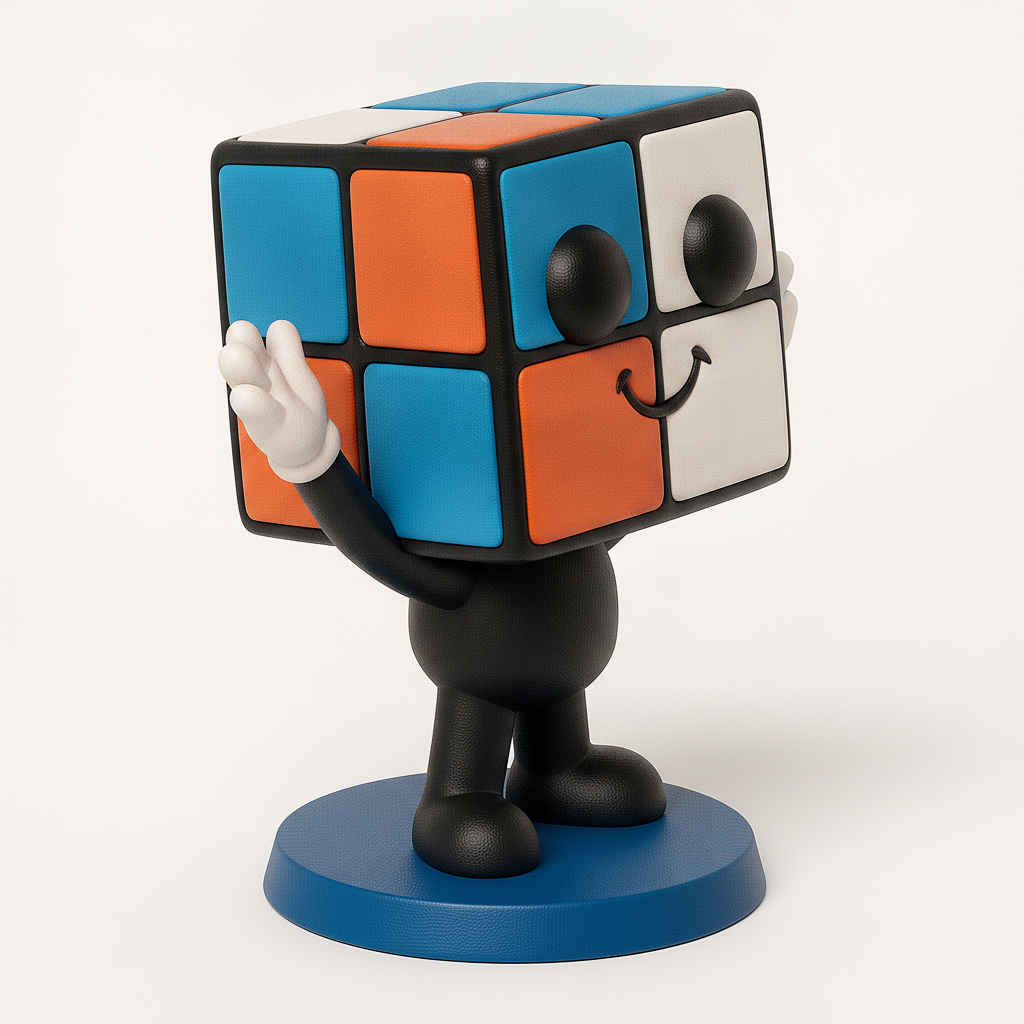 face anatomy 3d model-create 3d face model from photo_Iconic Rubik's Cube Character - Fun Desk Buddy!