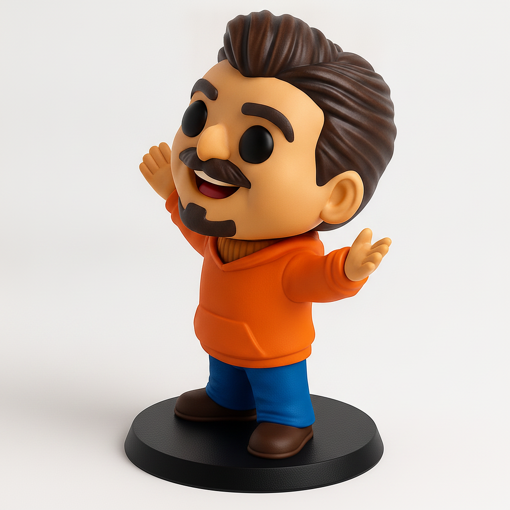 face to 3d model ai-3D portrait printing from photo_Friendly Welcome Figurine | Chibi Man 3D Print