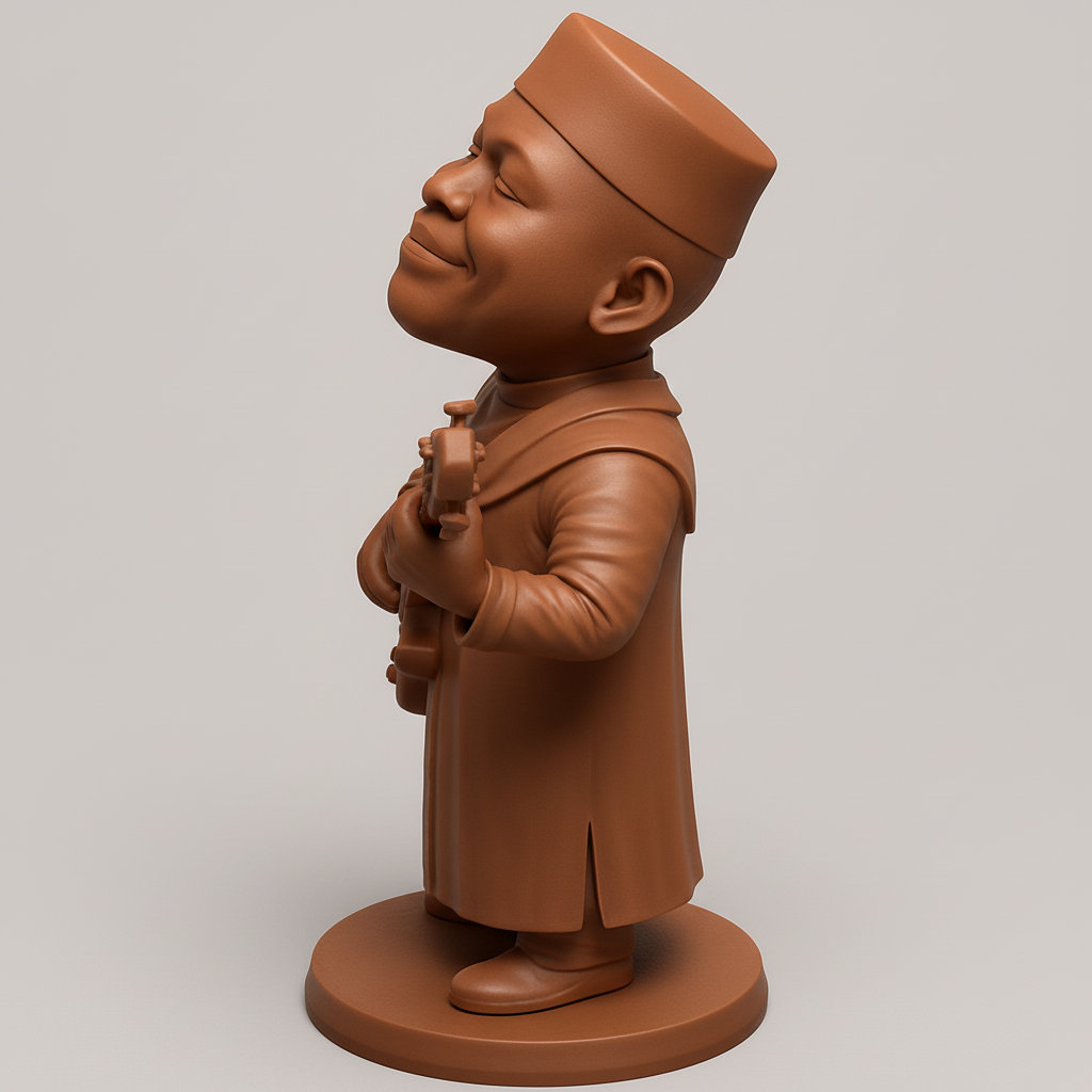 silhouette 3d printer maker-3d portrait printing_Joyful Bass Player: Sing Your Soul with Music Figurine