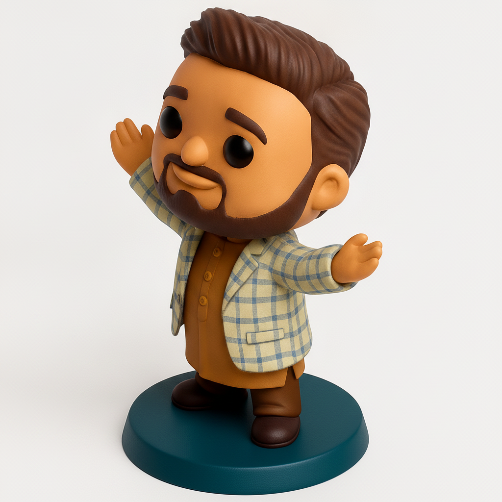 face to 3d model ai-3D portrait printing from photo_Warm Welcome Funko-Style Collectible 3D Print