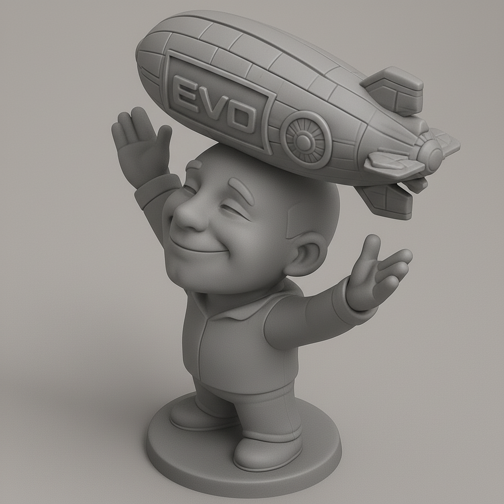 face to 3d model ai-3D portrait printing from photo_EVD Blimp Joy! A Cheerful Collectible 3D Print