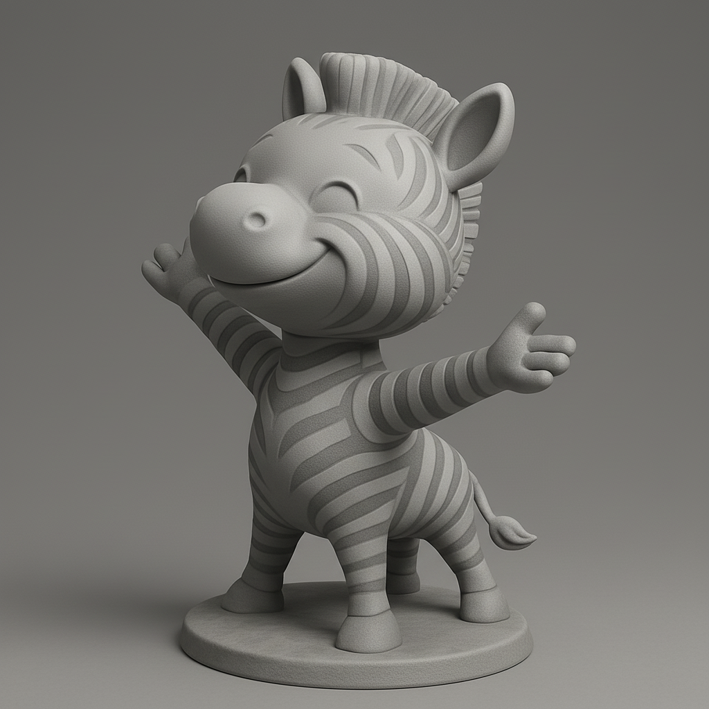 face to 3d model ai-3D portrait printing from photo_Cute Zebra Buddy: Happy Hugs Desk Companion