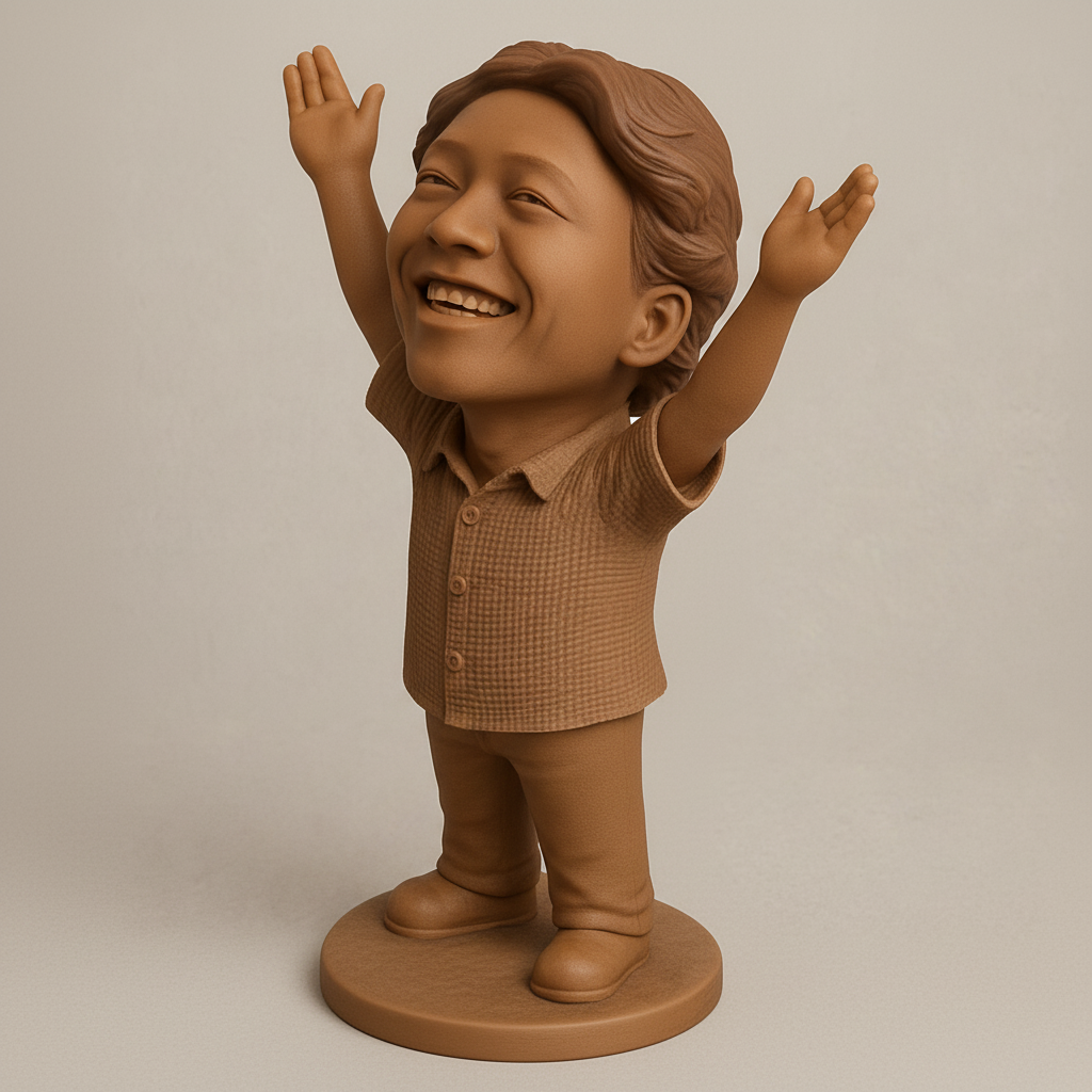 face anatomy 3d model-create 3d face model from photo_Triumphant Joy Figurine: Celebrate Every Win!