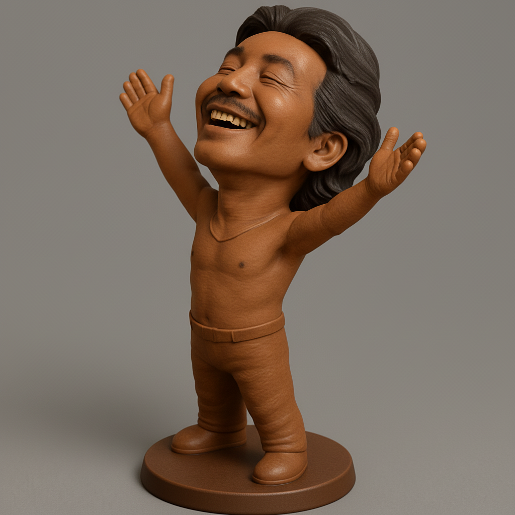 silhouette 3d printer maker-3d portrait printing_Joyful Expressive Figure for 3D Printing