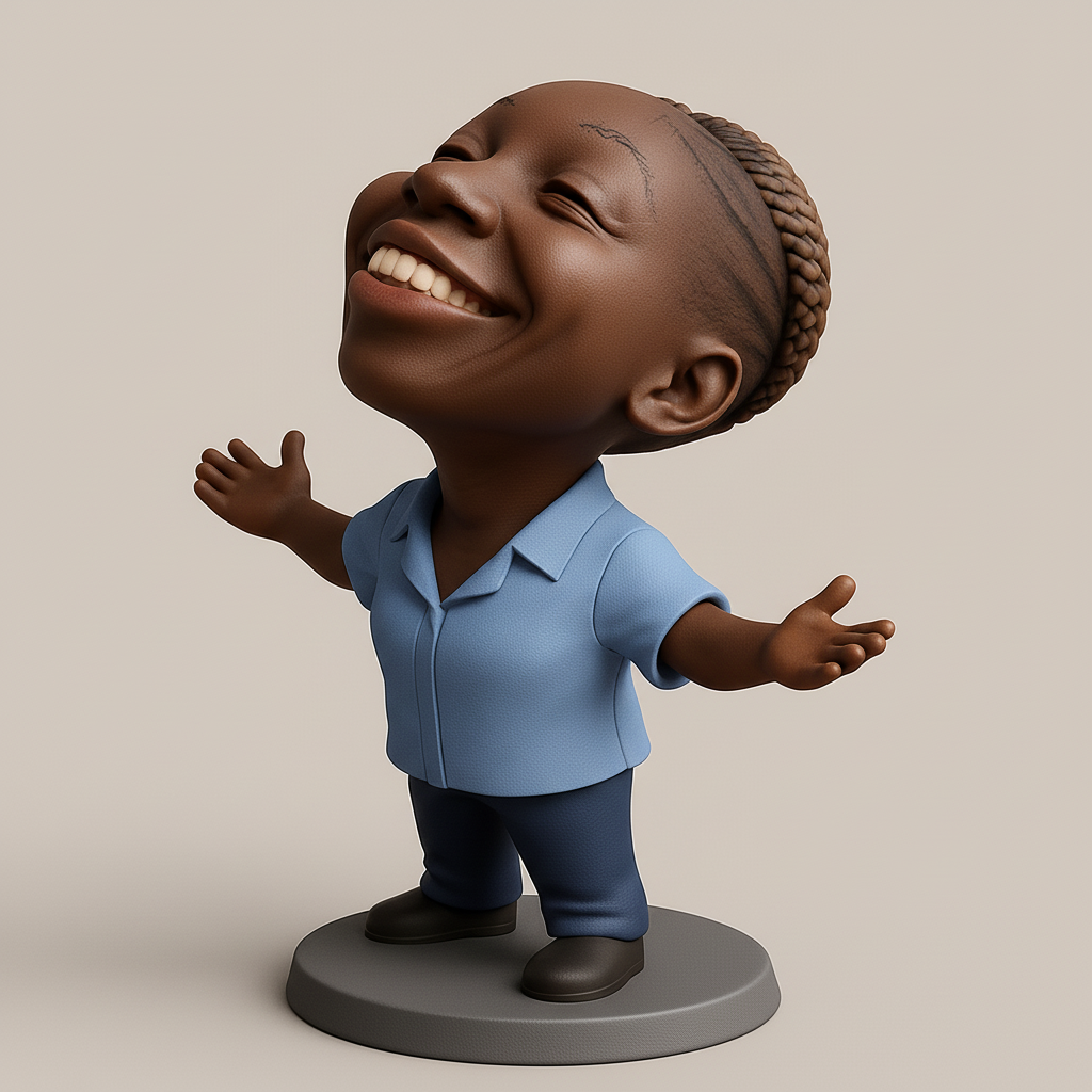 silhouette 3d printer maker-3d portrait printing_Joyful Spirit Figurine: Radiate Positivity!
