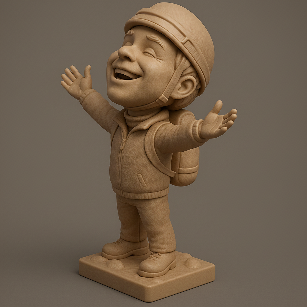 silhouette 3d printer maker-3d portrait printing_Joyful Adventurer 3D Figure