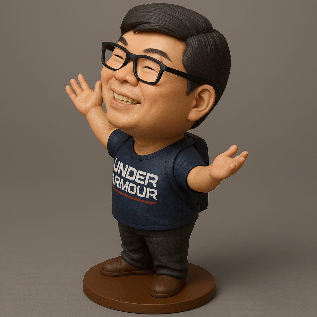 silhouette 3d printer maker-3d portrait printing_Cheerful Bobblehead Figurine