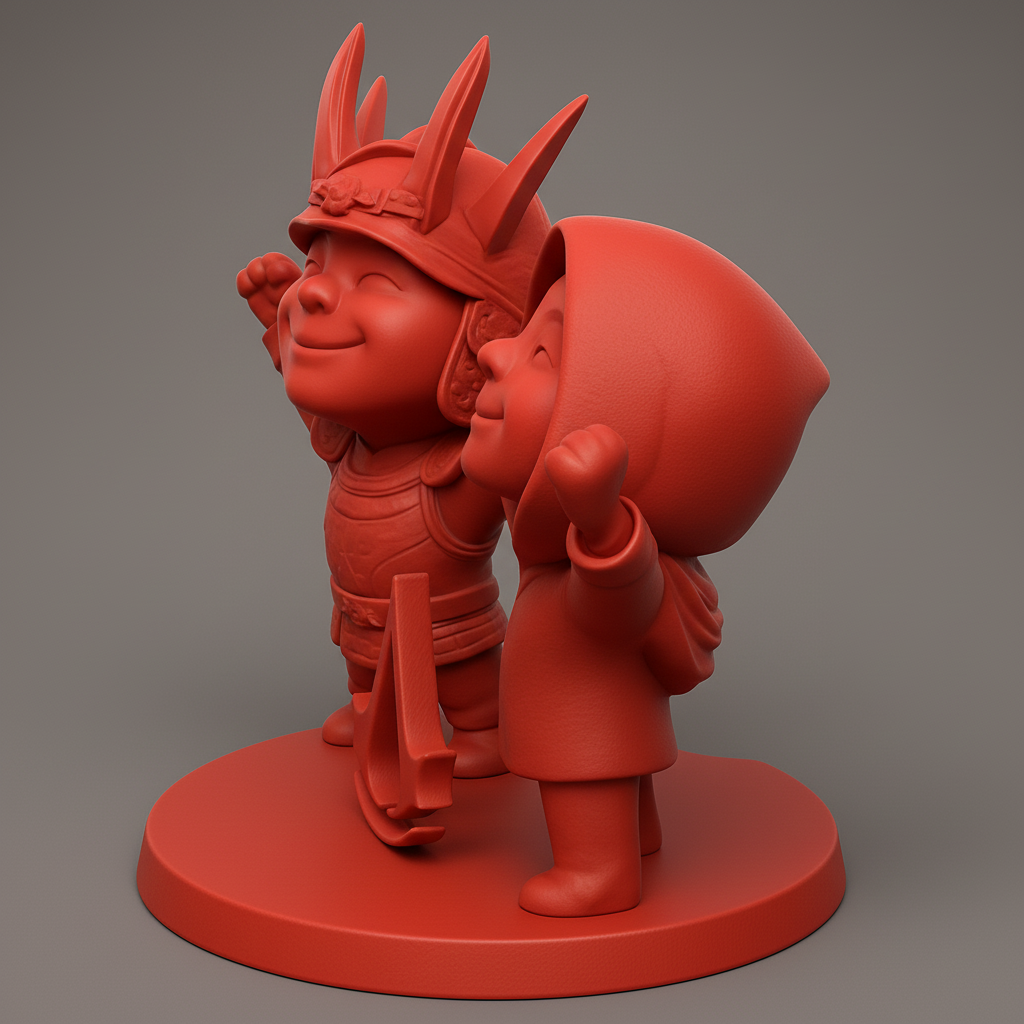 face anatomy 3d model-create 3d face model from photo_Happy AC Chibis: Samurai & Assassin Figurine