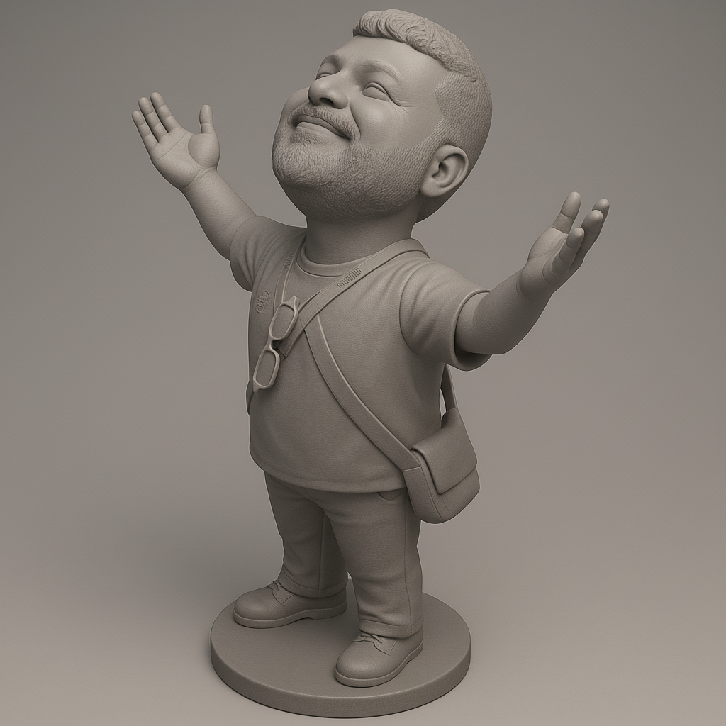 silhouette 3d printer maker-3d portrait printing_Joyful Character Figurine for 3D Printing