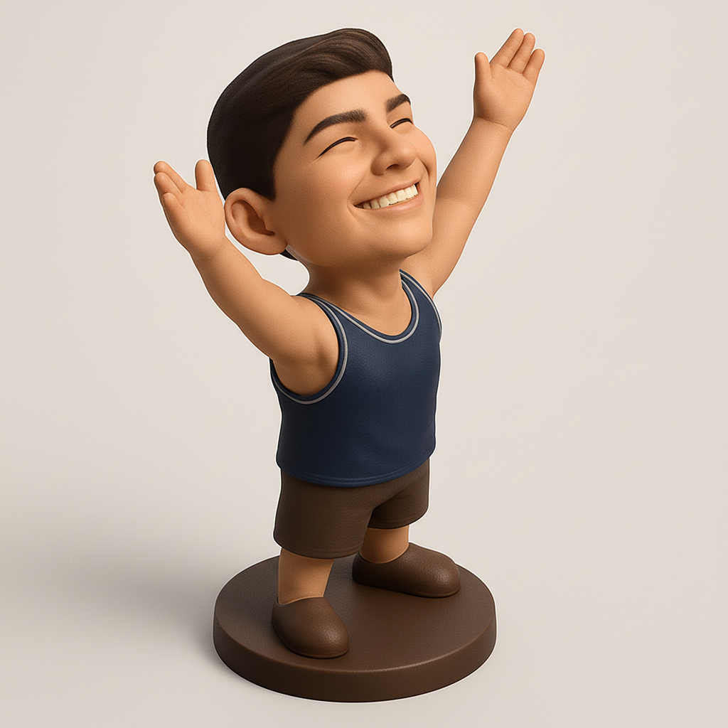 face anatomy 3d model-create 3d face model from photo_Joyful Victory Figurine - Celebrate Success!