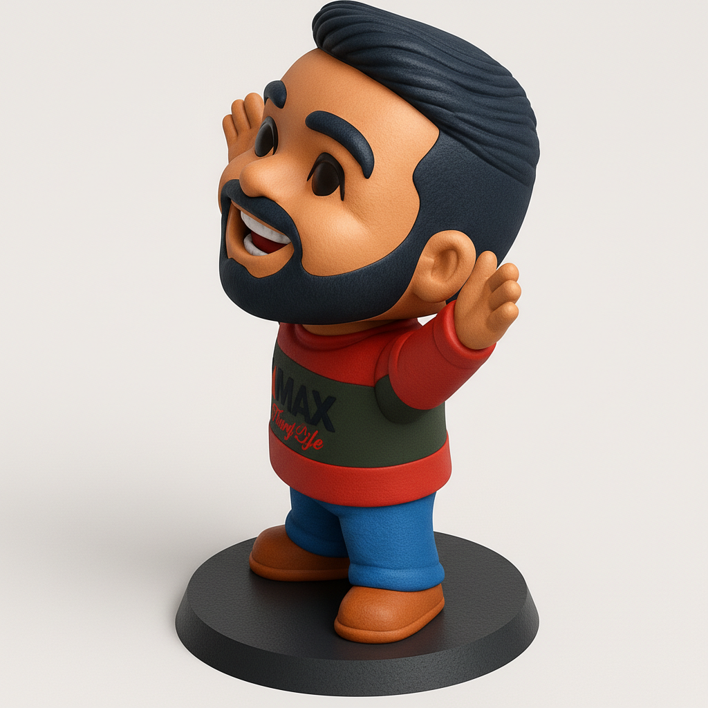 face anatomy 3d model-create 3d face model from photo_Dynamic Cartoon Character: Max 'Tharg Life' Statue