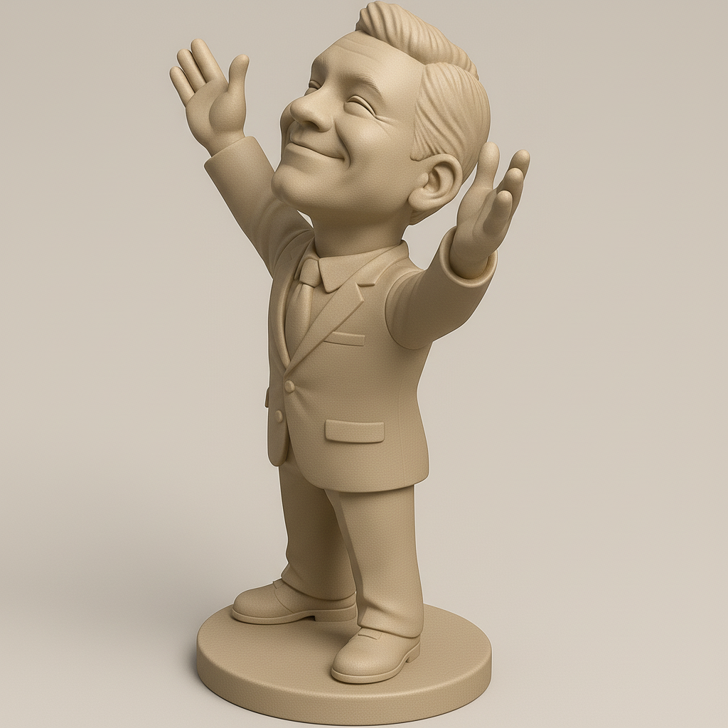 face anatomy 3d model-create 3d face model from photo_Cheerful Businessman Figurine