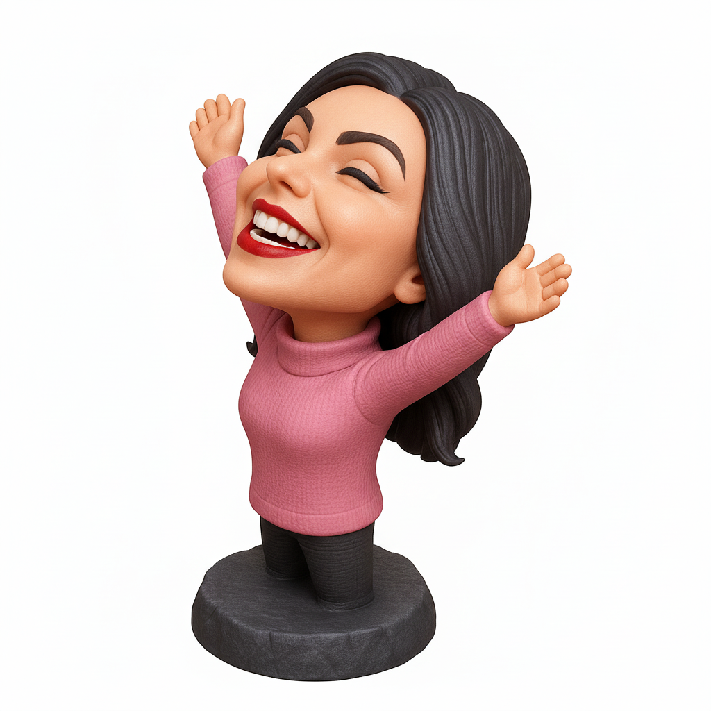 face anatomy 3d model-create 3d face model from photo_Joyful Figurine with Open Arms