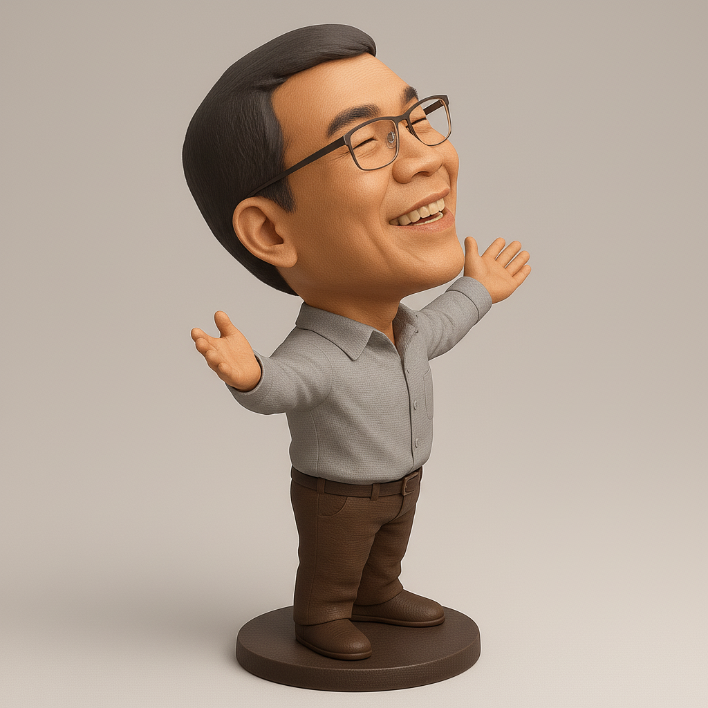 face anatomy 3d model-create 3d face model from photo_Joyful 3D Figurine with Open Arms