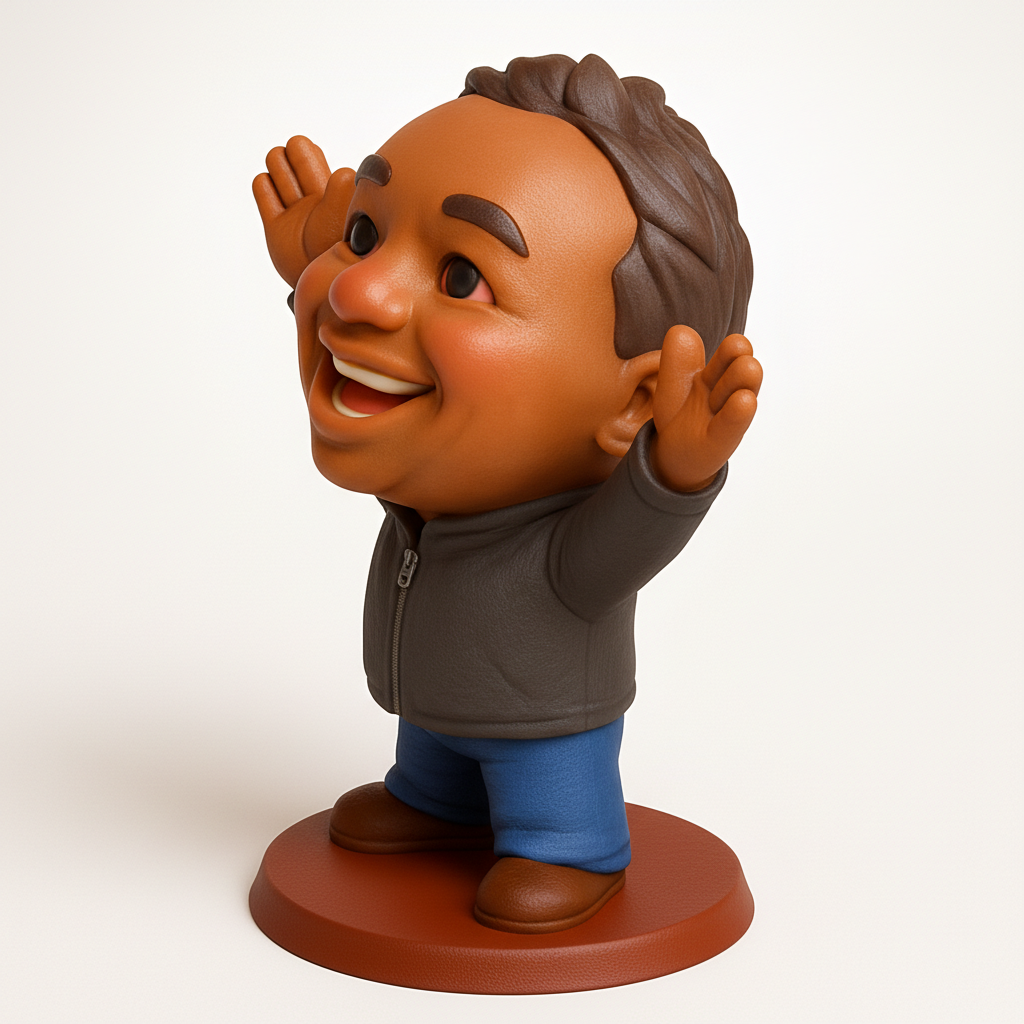 face to 3d model ai-3D portrait printing from photo_Excited Bobblehead Figure: Bring Joy to Your Space!