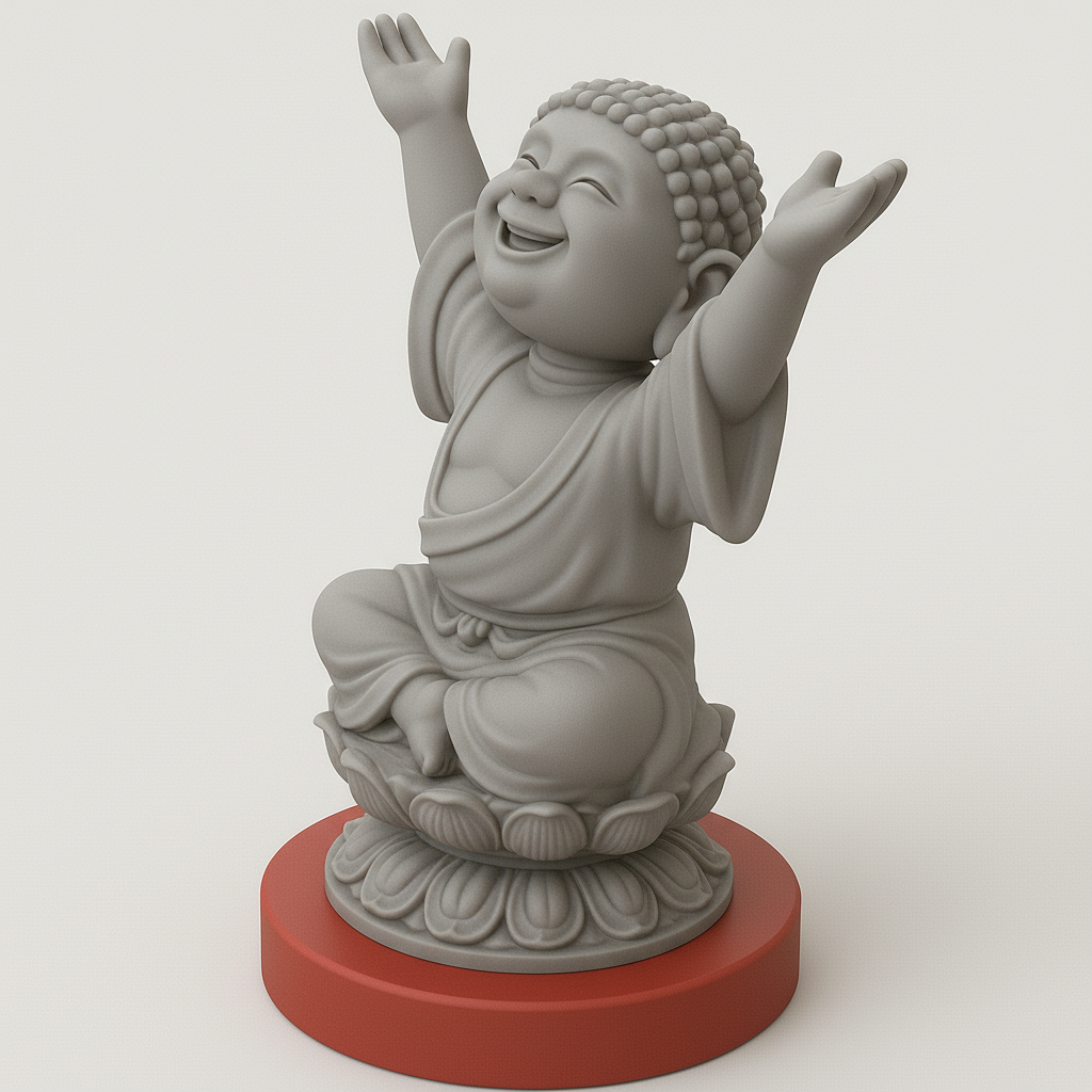 face anatomy 3d model-create 3d face model from photo_Joyful Buddha Figurine for Serenity