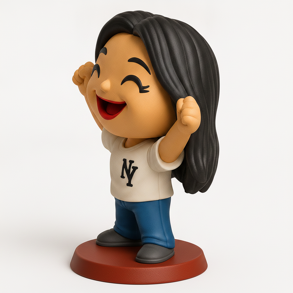 face anatomy 3d model-create 3d face model from photo_Excited NY Fan Figurine - Celebrate Your Spirit!